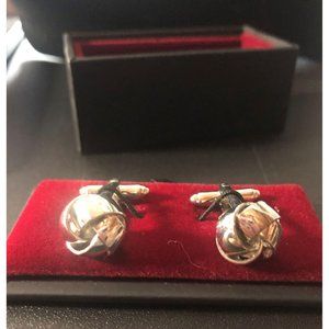 Men's Silver Knot Cufflinks With Box